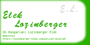 elek lozinberger business card